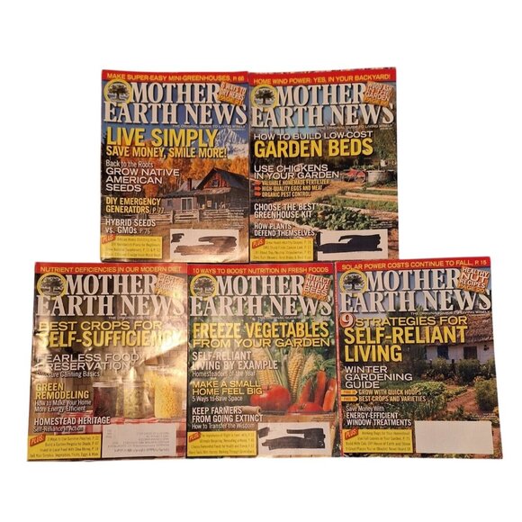 Mother Earth News Other - Mother Earth News Feb 2013-Nov 2013 Gardening Organic Homestead 5 Lot Magazines